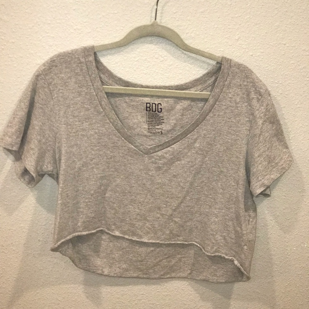 Urban Outfitters Grey Cropped Tee